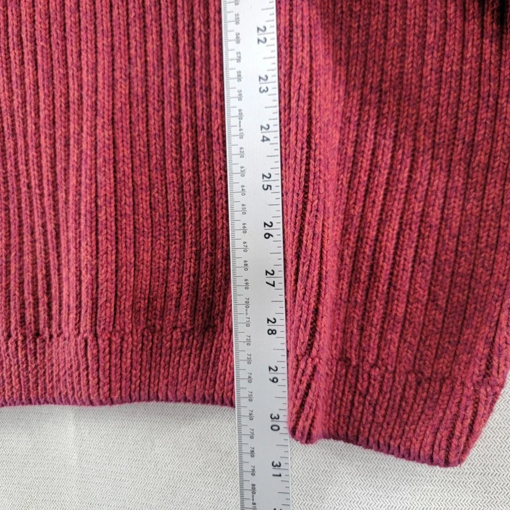 Tommy Bahama Mens Sweater Vtg Ribbed Cotton Wool 1/4 Zip Pullover Size XL Red